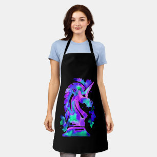 Lila Schachspiel Unicorn Schürze