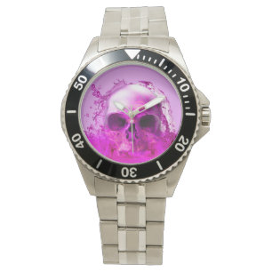 Lila Schädel im Wasser Armbanduhr
