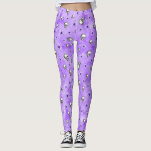 Lila Schädel und Sonnenblumen, Design 4 Leggings