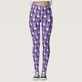 Lila Schädel und Sonnenblumen, Design 6 Leggings