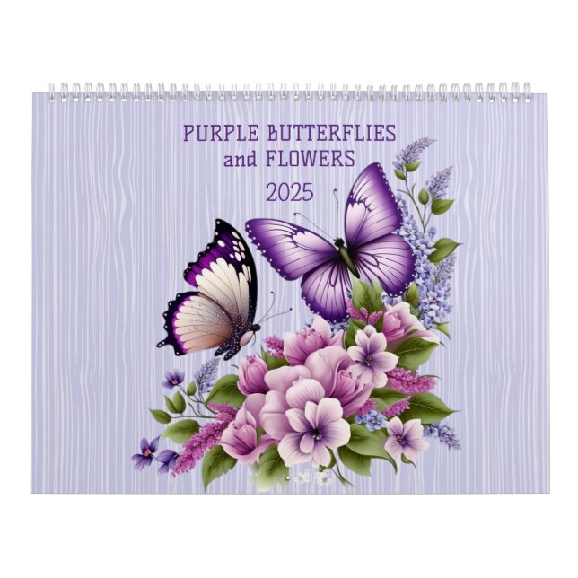 LILA SCHALTFLÄCHEN UND BLUME 2025 KALENDER (Titelbild)