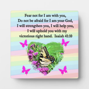 LILA SCHALTFLY ISAIAH 41:10 BIBLE VERSE FOTOPLATTE