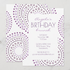 Lila Schatten Boho Mosaik-Stammes- Geburtstag Einladung