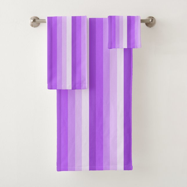 Lila Schattenstreifen Badhandtuch Set (Insitu)