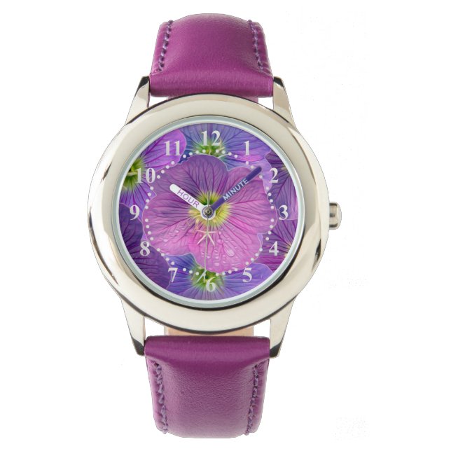Lila Schattierungen Armbanduhr (Vorderseite)