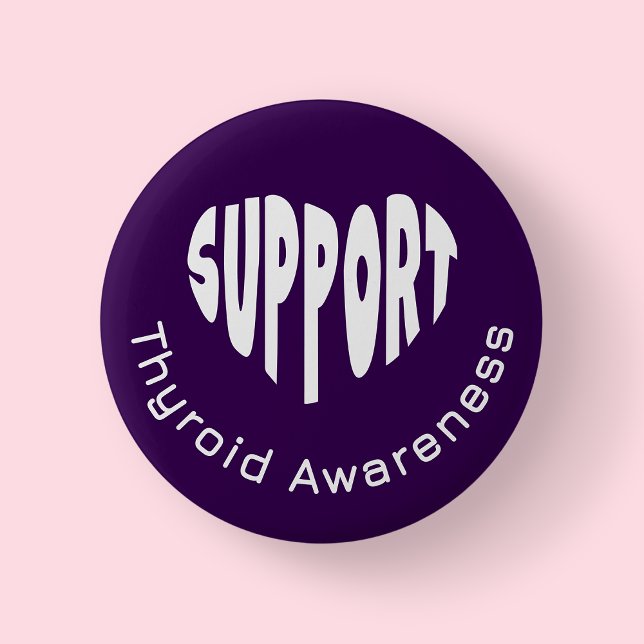 Lila Schilddrüsen-Bewusstseins-Button Button (Thyroid Awareness Purple)