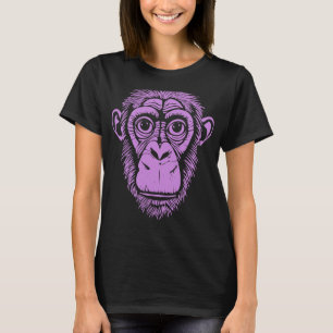 Lila Schimpansenreifen Nicht Affe Niedlicher Schim T-Shirt
