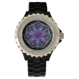 Lila Schirm und Herz .7 Armbanduhr