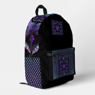 Lila Schirm und Herz .7 Bedruckter Rucksack