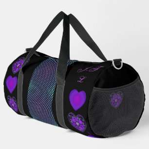 Lila Schirm und Herz .7 Duffle Bag