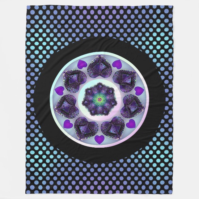 Lila Schirm und Herz .7 Fleecedecke (Vorderseite)