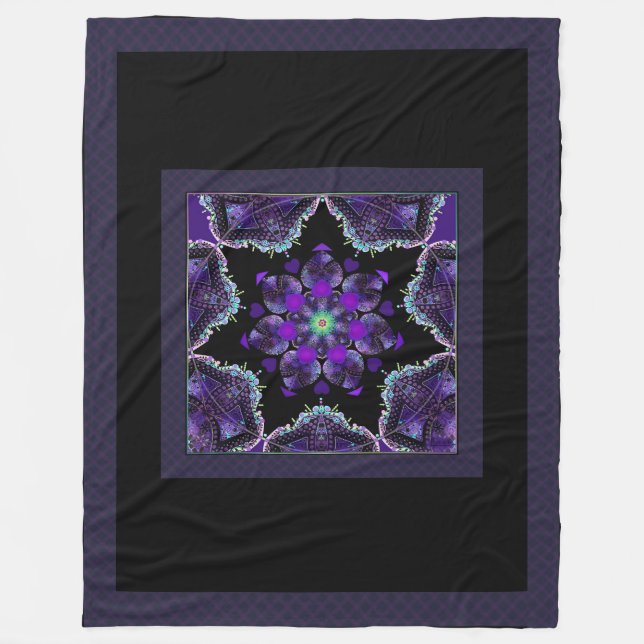 Lila Schirm und Herz .7 Fleecedecke (Vorderseite)