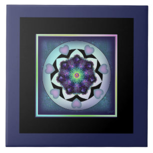 Lila Schirm und Herz .7 Fliese