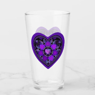 Lila Schirm und Herz .7 Glas