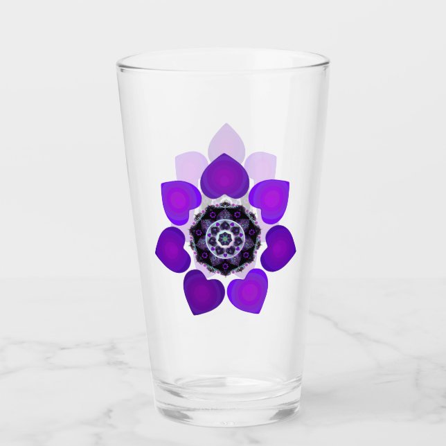 Lila Schirm und Herz .7 Glas (Vorderseite)