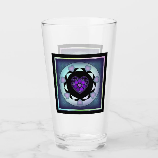 Lila Schirm und Herz .7 Glas (Vorderseite)