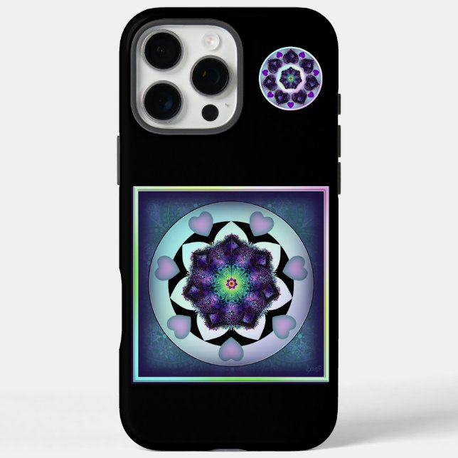 Lila Schirm und Herz .7 iPhone 16 Pro Max Hülle (Rückseite)