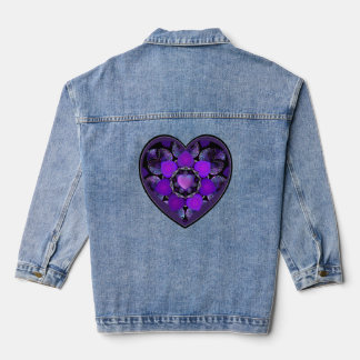 Lila Schirm und Herz.7 Jeansjacke