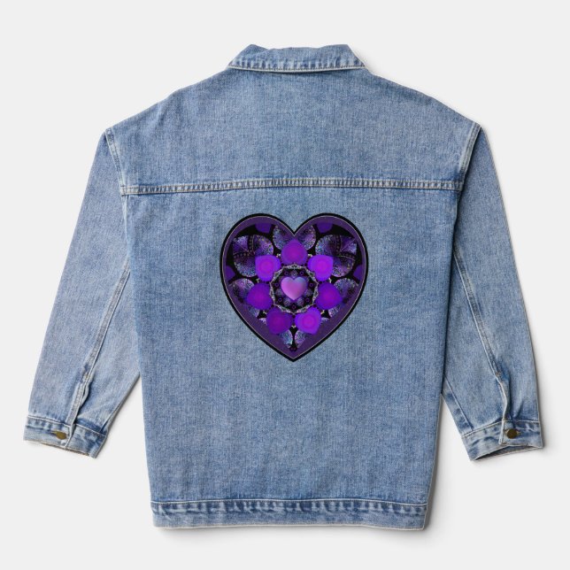 Lila Schirm und Herz.7 Jeansjacke (Rückseite)