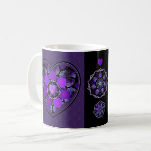Lila Schirm und Herz .7 Kaffeetasse