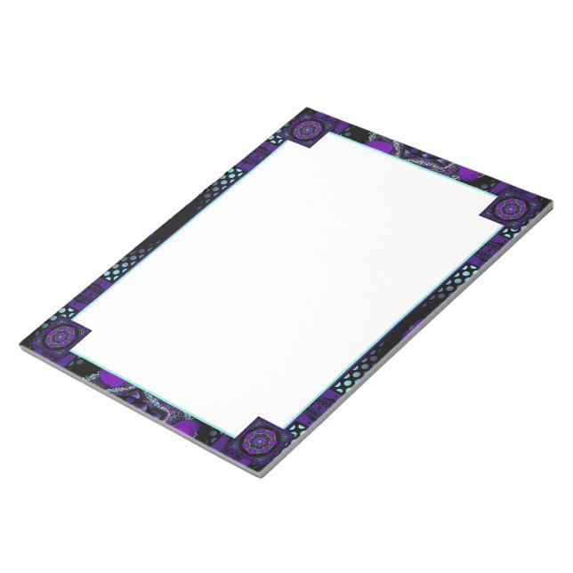 Lila Schirm und Herz .7 Notizblock (angewinkelt)