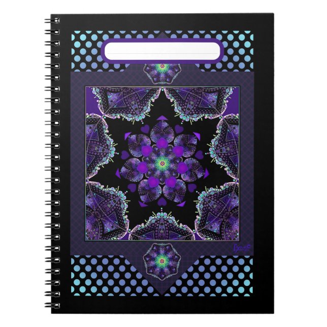 Lila Schirm und Herz .7 Notizblock (Vorderseite)