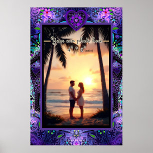 Lila Schirm und Herz .7 Poster