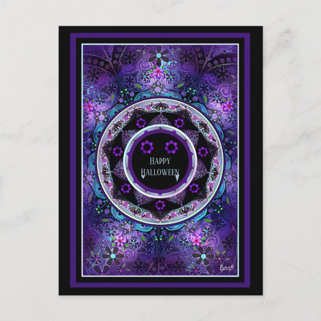 Lila Schirm und Herz.7 Postkarte (Vorderseite)