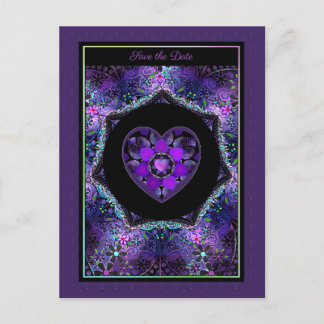 Lila Schirm und Herz .7 Postkarte