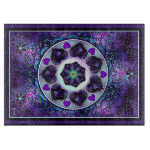 Lila Schirm und Herz .7 Schneidebrett