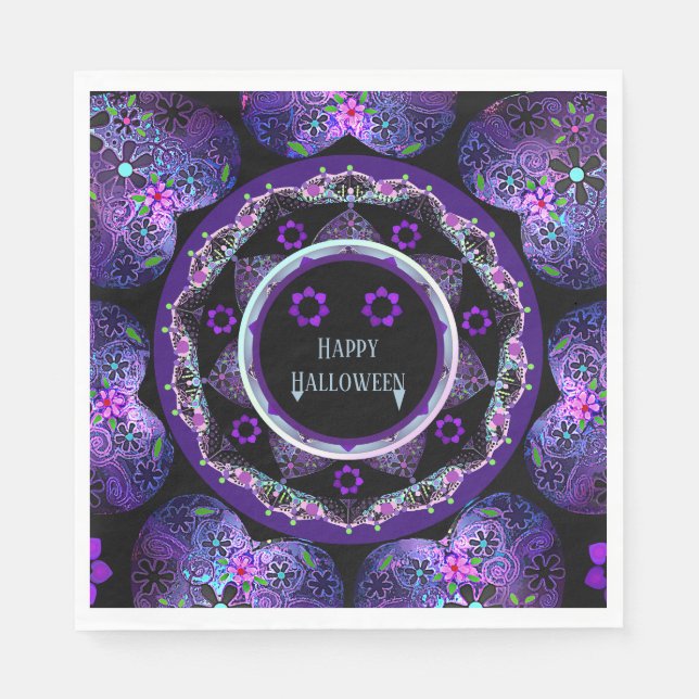 Lila Schirm und Herz.7 Serviette (Vorderseite)