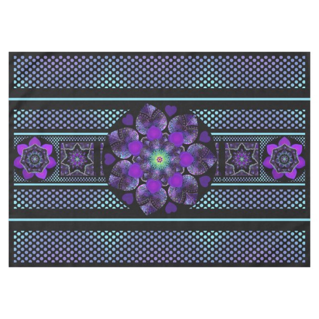 Lila Schirm und Herz .7 Tischdecke (Vorderseite (Horizontal))