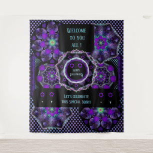 Lila Schirm und Herz .7 Wandteppich