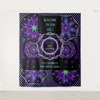 Lila Schirm und Herz .7 Wandteppich