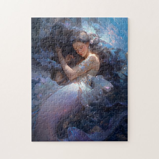 Lila Schlafen Meerjungfrau Fantasie Kunst (Vertikal)