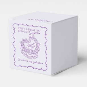 Lila Schleife Retro Herz Coquette Kuchen Galentine Geschenkschachtel
