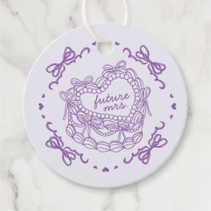 Lila Schleife Retro Herz Coquette Torte Brautparty Geschenkanhänger