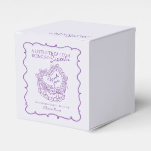 Lila Schleife Retro Herz Coquette Torte Brautparty Geschenkschachtel
