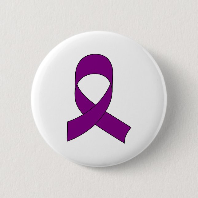 Lila Schleife Zeichnend Button (Vorderseite)