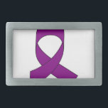 Lila Schleife Zeichnend Rechteckige Gürtelschnalle<br><div class="desc">Ein einfaches zeichn eines lila Band. Symbol des Bewusstseins. Ein Design für einen Zweck.</div>