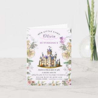 Lila Schloss Messe Geburtstag Thema mit Märchen Einladung