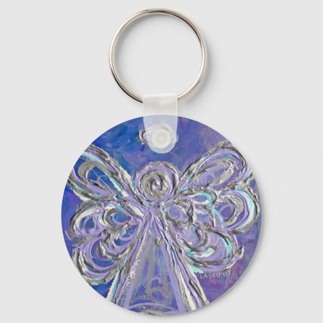 Lila Schlüsselanhänger des Silberangels (Vorderseite)