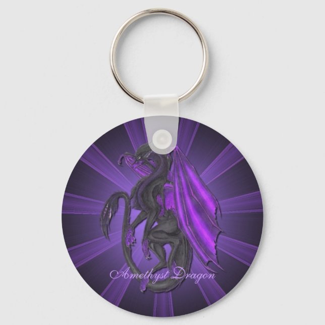 Lila Schlüsselkette für Amethyst Dragon Schlüsselanhänger (Vorderseite)