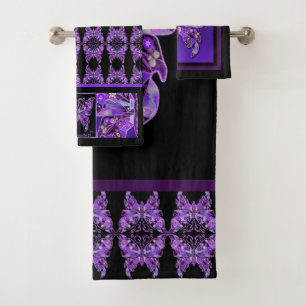 Lila Schmetterling 31 Badhandtuch Set
