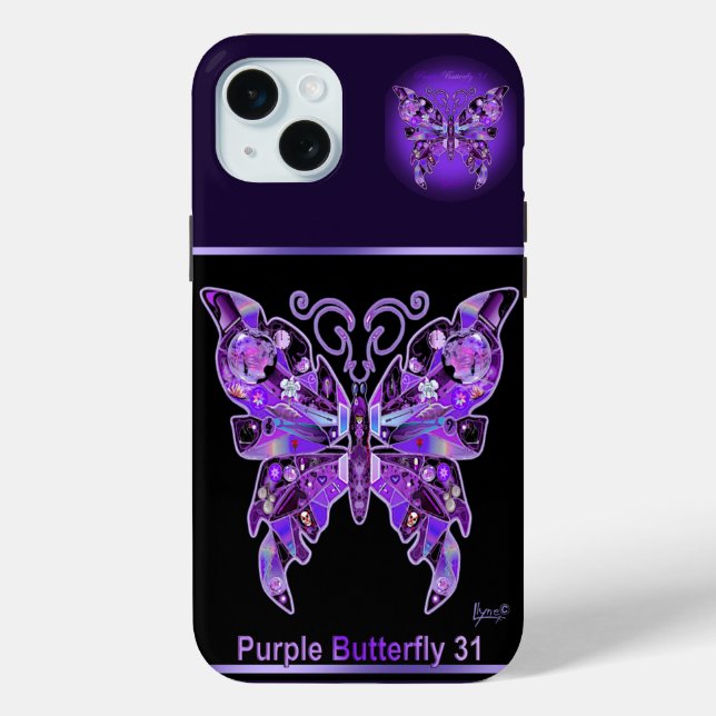 Lila Schmetterling 31 Case-Mate iPhone Hülle (Rückseite)