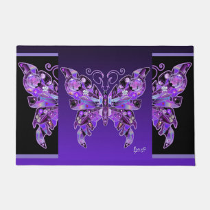 Lila Schmetterling 31 Fußmatte