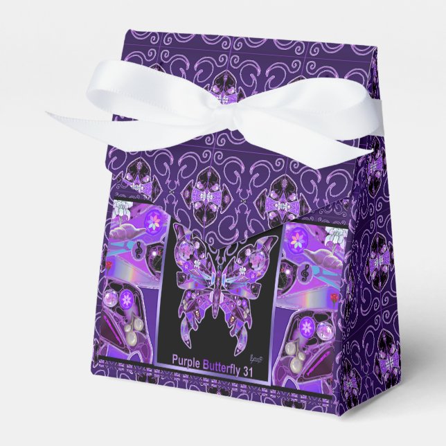 Lila Schmetterling 31 Gefallen Box Geschenkschachtel (Vorderseite)