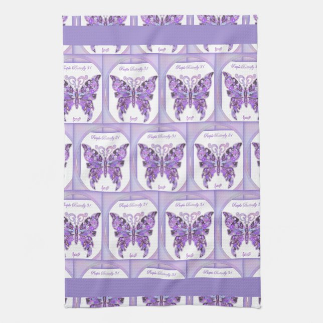 Lila Schmetterling 31 Küchentücher (Vertikal)