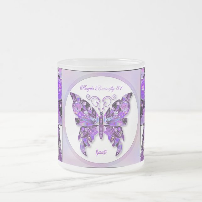 Lila Schmetterling 31 Mattglastasse (Mittel)
