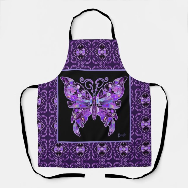 Lila Schmetterling 31 Schürze (Vorderseite)